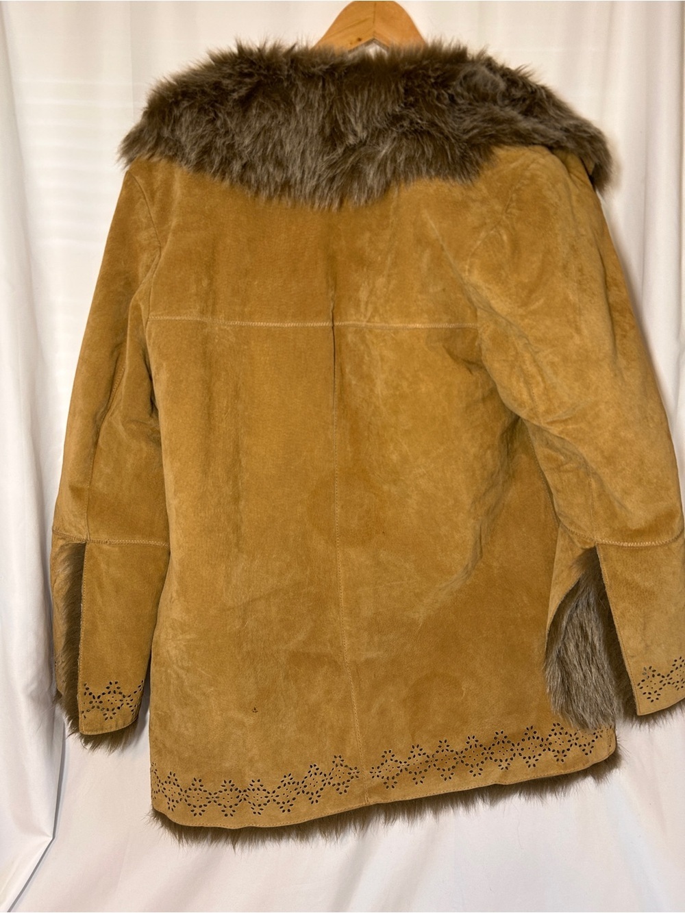 Vintage db studio suede coat with vegan fur hippie bohemian penny lane coat vtg - Picture 12 of 14